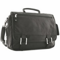 Black Expandable Flapover Briefcase